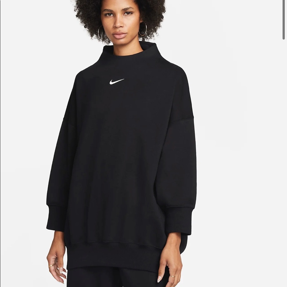 Nike Sportswear Fleece Women's Over-Oversized Mock-Neck 3/4-Sleeve Sweatshirt